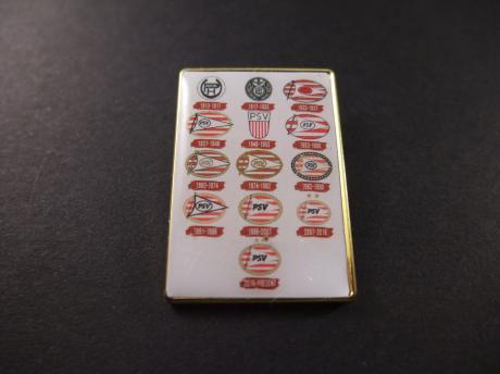PSV Eindhoven voetbalclub,alle logo's door de jaren heen